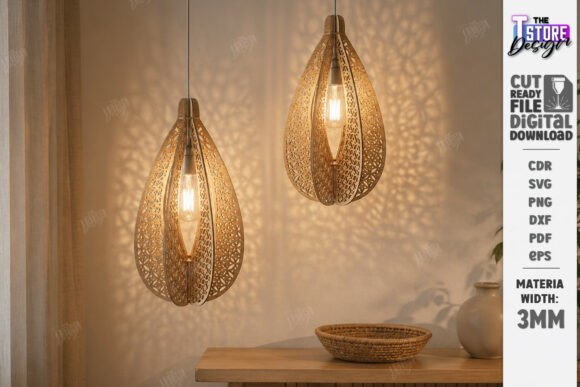 Download Wooden Pendant Light Shade Laser Cut - Shade Collection