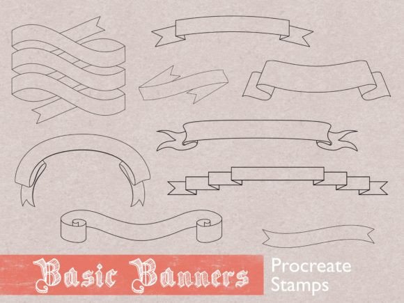 Download Procreate Banner Stamps Tattoo Brushes - Tattoo brushes Collection
